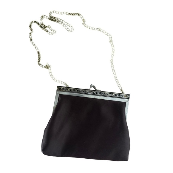 Vintage La Regala Satin Kisslock Cocktail purse- Brown - Picture 1 of 7